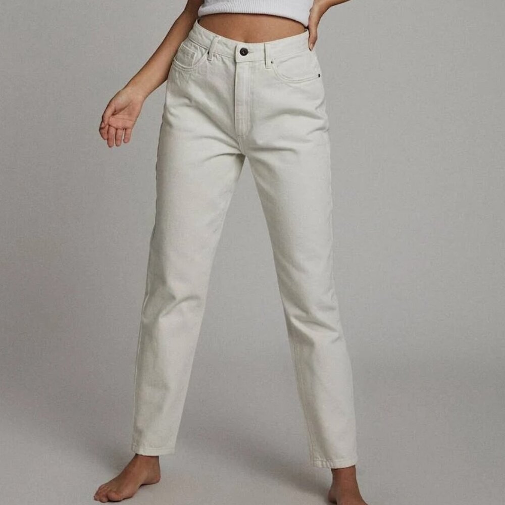 Cotton On Ivory Stretch Mom‎ Jean Size 2